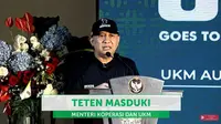 Menteri Koperasi dan UKM Teten Masduki dalam acara ajang UMKM Goes To Mandalika, Minggu (6/3/2022) di Smesco Indonesia.