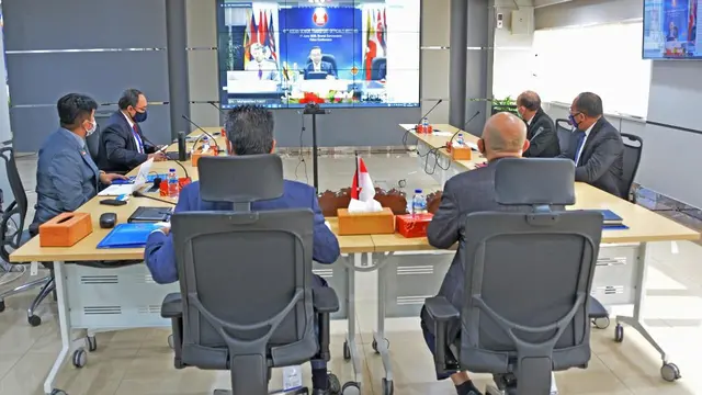 Kementerian Perhubungan menghadiri rangkaian pertemuan ke-49 ASEAN Senior Transport Officials Meeting (STOM) yang dilaksanakan secara virtual. (Dok Kemenhub)