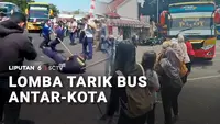 Tak Hanya 'Bapaq-Bapaq', Tapi Emak-Emak Juga Ikutan Lomba Tarik Bus