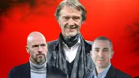 Manchester United - Sir Jim Ratcliffe Dikelilingi Erik ten Hag dan Omar Berrada (Bola.com/Adreanus Titus)