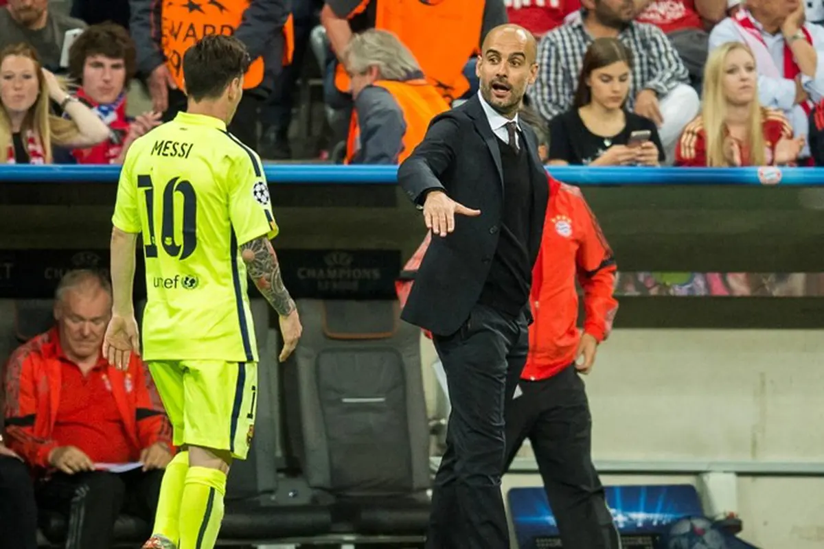Pep Guardiola dan Lionel Messi