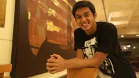 Pemain Mitra Kukar, David Maulana, saat di Hotel Sultan, jakarta, Minggu (24/1/2016). (Bola.com/Arief Bagus)