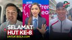 Berita video ucapan selamat ulang tahun ke-8 untuk Bola.com datang dari sportscaster cantik, Natascha Germania, hingga pembalap Moto3, Mario Suryo Aji.