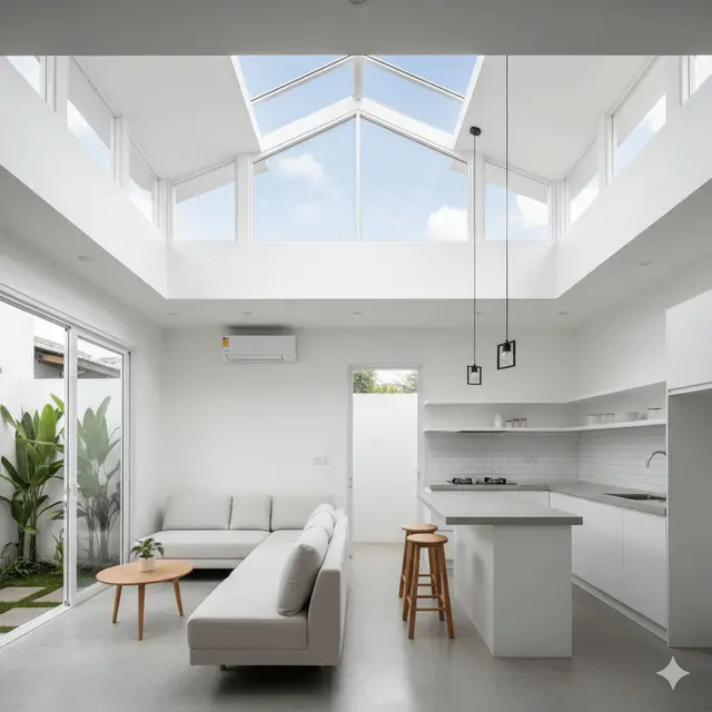 Desain Rumah Kecil dengan Konsep Open Space. Gemini