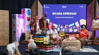 Menparekraf Sandiaga Uno berbicara forum Apresiasi Kreasi Indonesia (AKI) 2022 di Pontianak, Kalimantan Barat.
