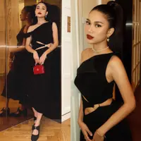 Lihat di sini beberapa potret manglingi Azizah Salsha yang berdandan bak Audrey Hepburn dengan lipstik merah.