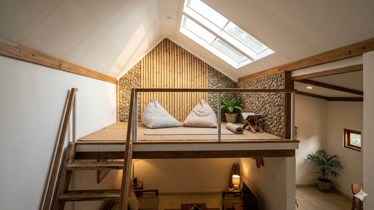 9 Desain Rumah 1 Lantai Tipe 36 ada Mezzanine,Trik Cerdas Maksimalkan Ruang