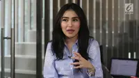 Penyanyi dangdut Ayu Ting Ting saat media visit ke kantor Liputan6 di Jakarta, Selasa (5/6). (Liputan6.com/Arya Manggala)