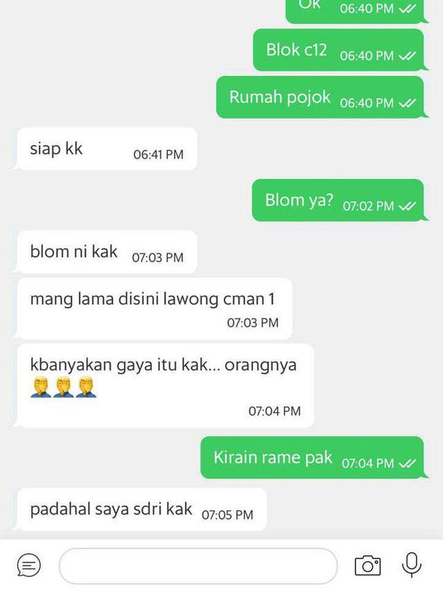 Chat Driver Ojol Saat Lama Antri Makanan, Bikin Ngakak. (Sumber: Twitter/txtdariolshop)