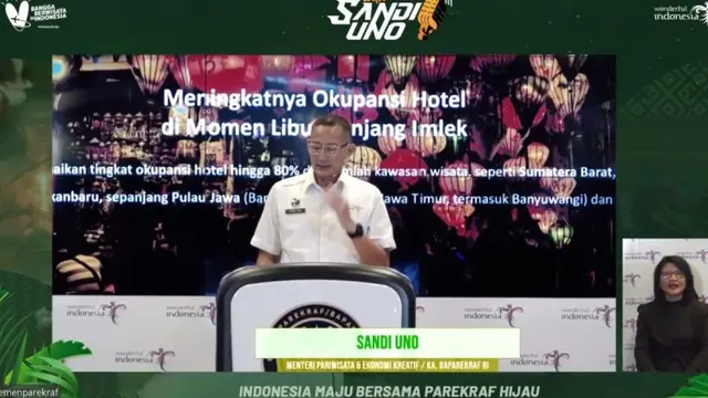 Menparekraf Sandiaga Uno dalam The Weekly Brief with Sandi Uno, Senin, 12 Februari 2024