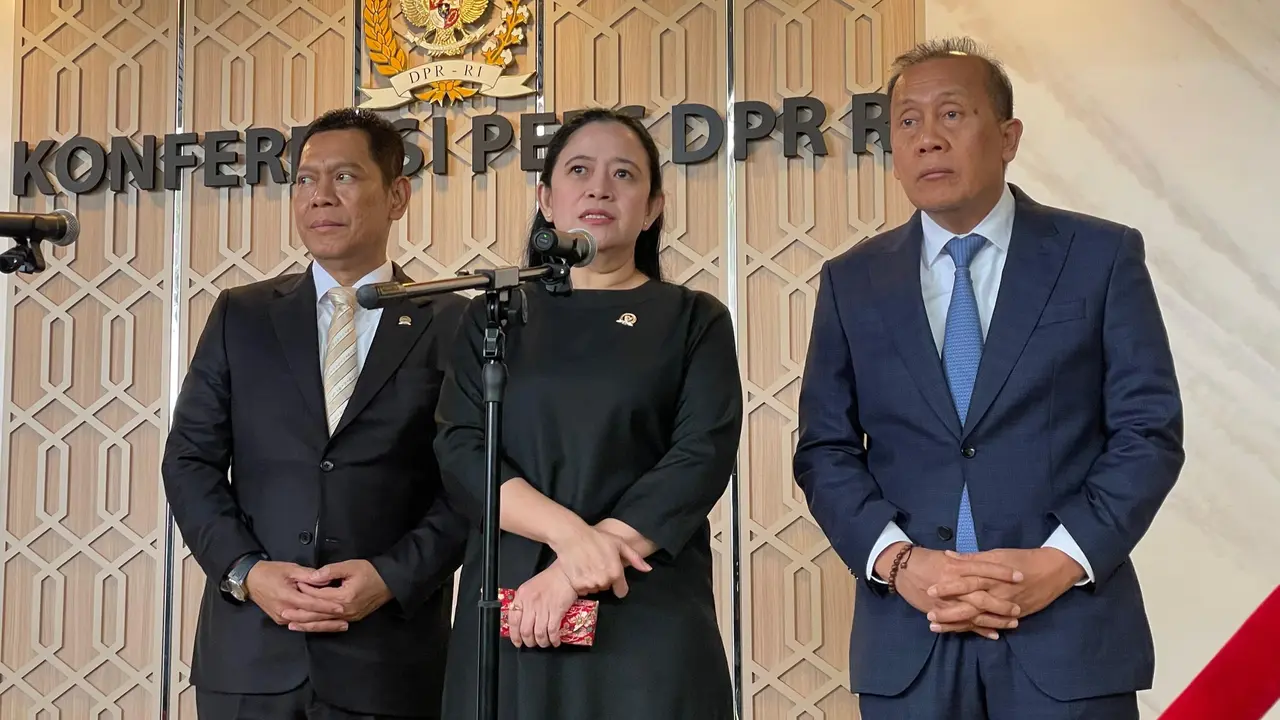 Ketua DPR RI Puan Maharani di Kompleks Parlemen Senayan, Jakarta.