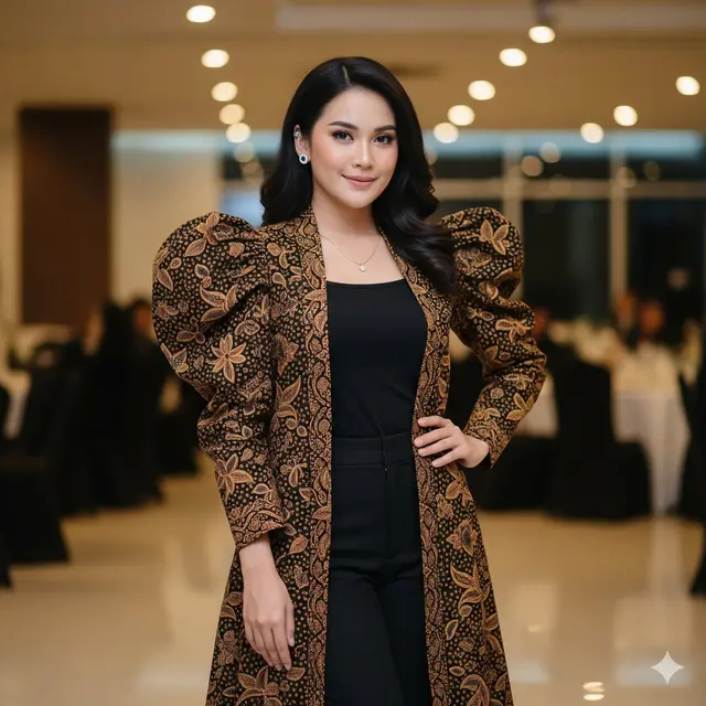 Outer Batik Lengan Puff (Blazer/Kimono)