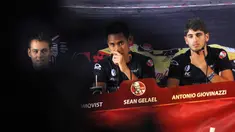 Pembalap Indonesia yang berlaga di ajang Formula 3 Eropa, Sean Gelael (tengah) mengadakan jumpa pers di Jakarta, (12/8/2014). (Liputan6.com/Miftahul Hayat)