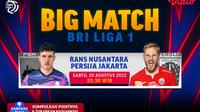 Link Live Streaming Big Match : RANS Nusantara Vs Persija Jakarta di Vidio, Sabtu 20 Agustus 2022. (Sumber : dok. vidio.com)