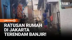 Ratusan rumah warga di wilayah Cengkareng Barat, Jakarta Barat, terendam banjir setinggi 30 hingga 50 sentimeter, Kamis siang. Genangan air mengakibatkan aktivitas warga terganggu, terutama saat keluar masuk rumah.