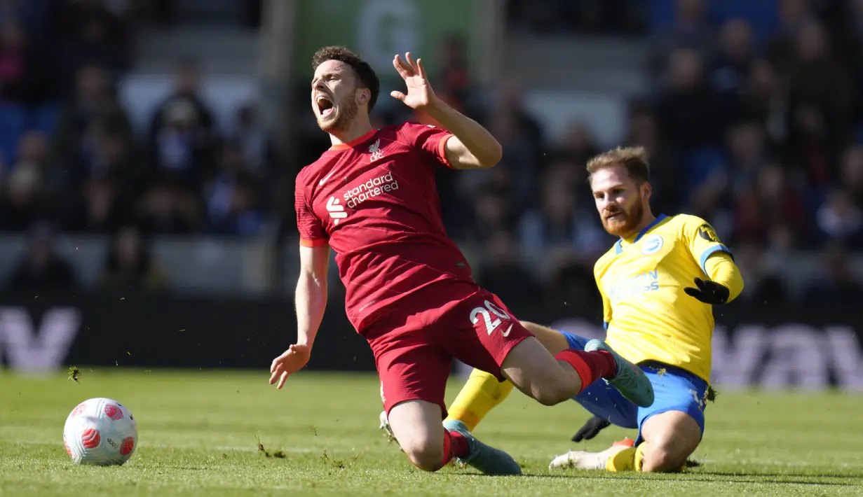 Bermain di Amex Stadium, pasukan Jurgen Klopp langsung tampil menyerang untuk memburu gol cepat. (AP/Kirsty Wigglesworth)