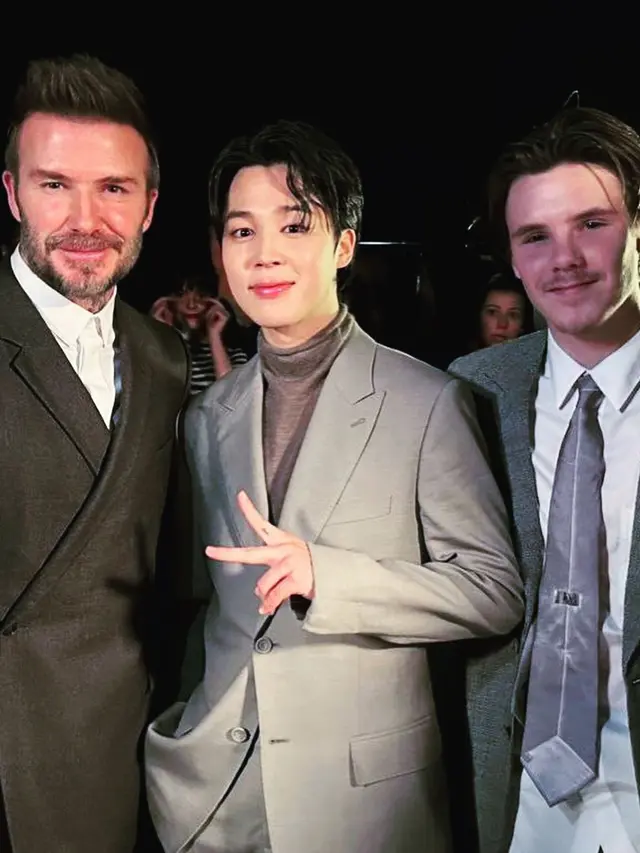 Jimin BTS bareng Cruz dan David Beckham. (Instagram/ j.m)