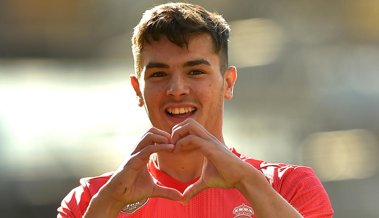 2. Brahim Diaz - Pemain berusia 20 tahun ini baru bergabung dengan Real Madrid dari Manchester City pada 2019. Namun, selama bersama berseragam klub ibukota, Diaz masih kesulitan mendapatkan menit bermain. (AFP/Ander Gillenea)
