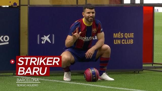 Berita video perkenalan Sergio Aguero sebagai striker baru Barcelona.