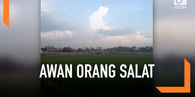 VIDEO: Viral, Awan Berbentuk Orang Salat di Langit NTB