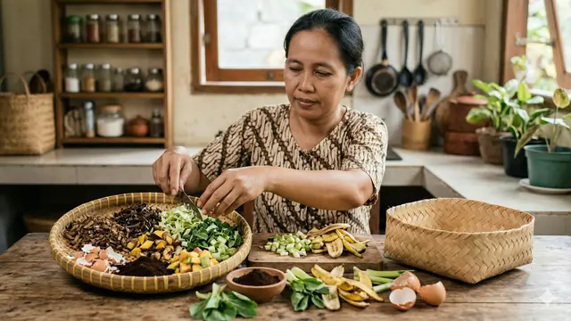 Cara Mengolah Sampah Dapur Jadi Pupuk Tanpa Bau (Foto: Gemini AI)