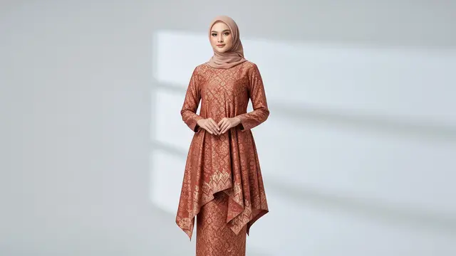 Baju Kurung Potongan Asimetris