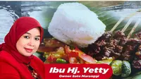 Pemilik Rumah Makan Sate Maranggi Purwakarta, Hj Yetty. Istimewa