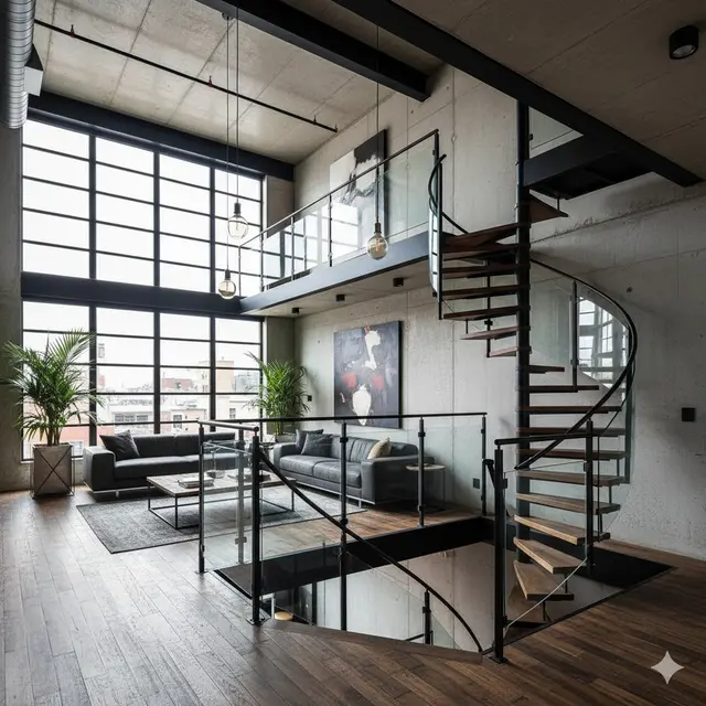 Rumah Mezzanine dengan Konsep Industrial Modern. Gemini