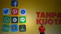 Alexander Rusli, CEO Indosat Ooredoo saat meluncurkan pembaruan paket internet Freedom 5.0 di Jakarta, Rabu (10/5/2017). Liputan6.com/Agustin Setyo Wardani