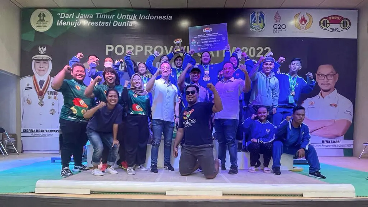 Kota Kendiri juara umum di Cabor angkat besi Porprov Jatim 2022 (Istimewa)