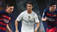 Lionel Messi, Cristiano Ronaldo, Luis Suarez Jadi Kandidat Pemain Terbaik Eropa (uefa.com)