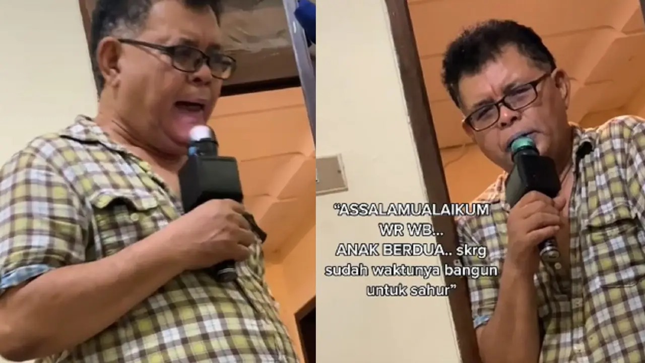 Viral, Aksi Seorang Ayah Bangunkan Sahur Menggunakan Mikrofon Ini Bikin Warganet Iri