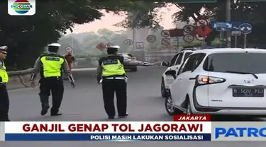 Usai uji coba selama 1 bulan, pembatasan kendaraan ganjil genap Tol Tagorawi di pintu Tol Cibubur 2 resmi diberlakukan.
