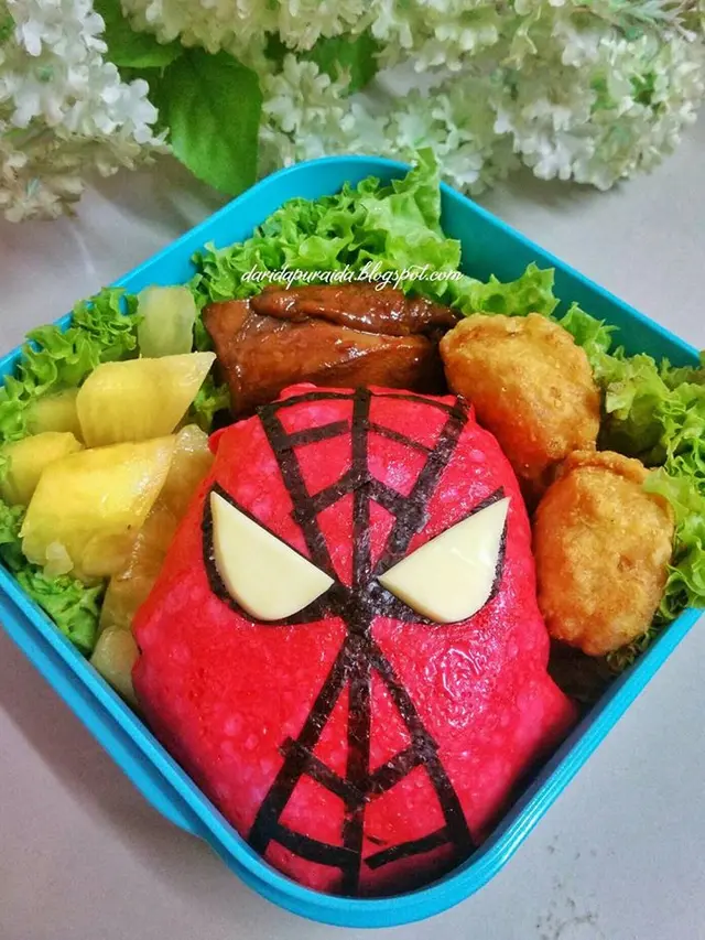 6 Kreasi Bento Bentuk Spider-Man Ini Unik, Sayang untuk Dimakan