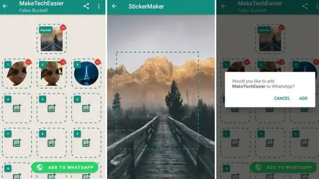 Stiker WhatsApp. Dok: maketecheasier.com