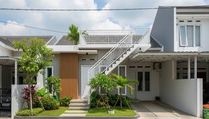 Contoh Rumah Type 45 dengan Rooftop dan Taman Samping Kecil. (Foto: AI)