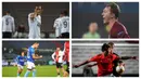 Hingga memasuki matchday ke-4 Liga Europa musim 2020/21, tercatat ada 5 pemain yang mampu mencetak hattrick. Bahkan, ada satu nama yang mampu membuatnya lebih dari satu kali, yaitu striker Lille, Yusuf Yazici.  (Kolase Foto AFP)