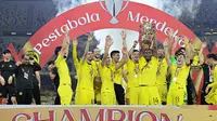 Timnas Malaysia menjadi juara Pestabola Merdeka 2024. (X/FA Malaysia)