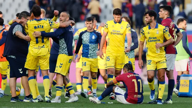 Foto: Nyeseknya Pemain Barcelona Dipecundangi Las Palsmas di Liga Spanyol
