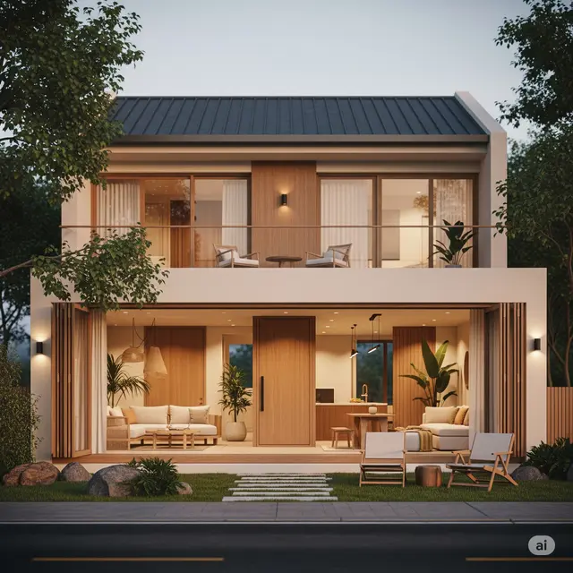 Rumah Minimalis Warm Minimalism  (Foto: ChatGPT)