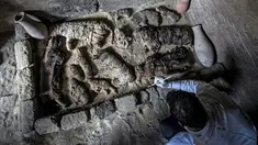 Seorang arkeolog Mesir membersihkan mumi kucing yang ditemukan di sekitar kompleks piramida Raja Userkaf di Saqqara, Giza, Sabtu (10/11). Puluhan mumi kucing dan koleksi langka mumi kumbang scarab telah ditemukan di tujuh sarkofagus. (KHALED DESOUKI/AFP)