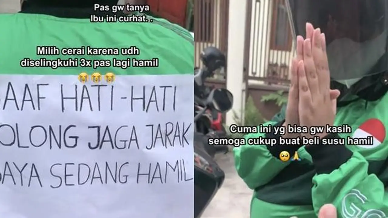 Sedang Hamil, Driver Ojol Ini Tetap Berjuang Mencari Nafkah dan Berikan Pesan Menyentuh