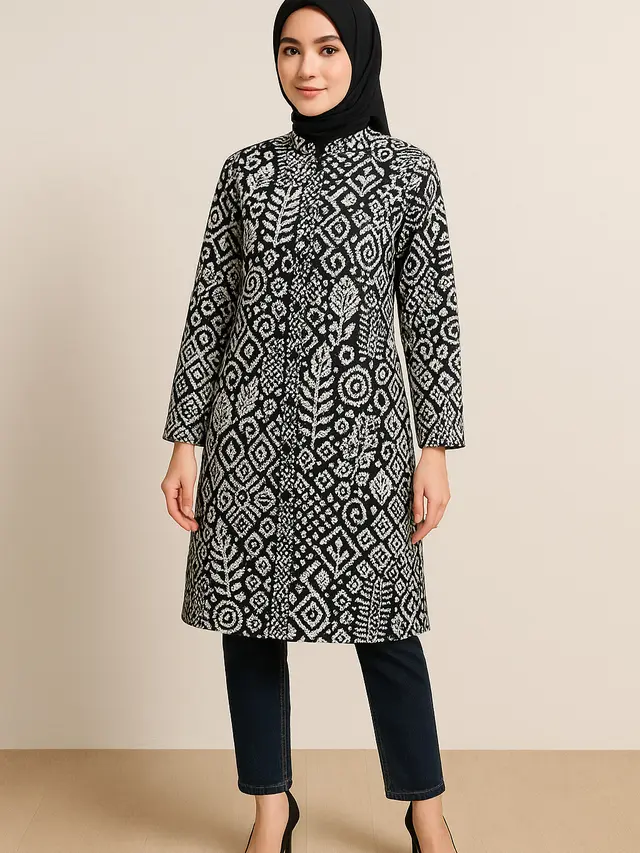 Pilihan Kardigan dan Tunik Batik Motif Unik yang Stylish untuk Hijaber