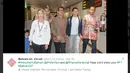 Dubes RI Manama, Chilman Arisman (tengah), menjemput langsung Rio Haryanto saat tiba di Bandar Udara Internasional Bahrain, Selasa (29/3/2016). (Bola.com/Twitter)
