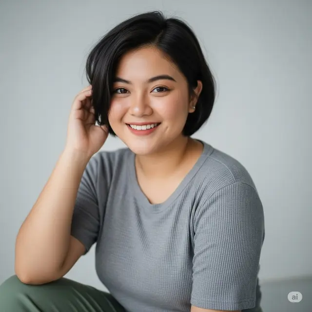Potongan Rambut Bob Pendek Ala Korea. Foto: Gemini