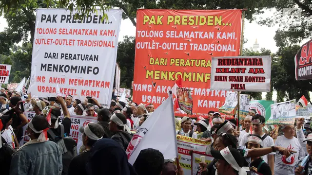 Geruduk Kemenkominfo, Pedagang Pulsa Tolak Pembatasan SIM Card