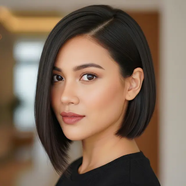 Model Rambut Wanita Bob Panjang Sebelah