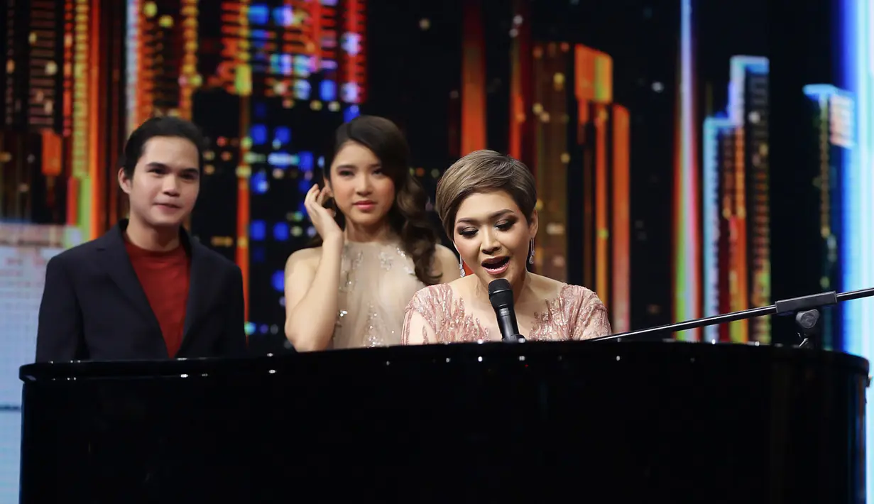Maia Estianty, Dul Jaelani dan Tiara Anugerah Konser Kemenangan Indonesian Idol, Senin (9/3/2020). (Bambang E Ros/Fimela.com)