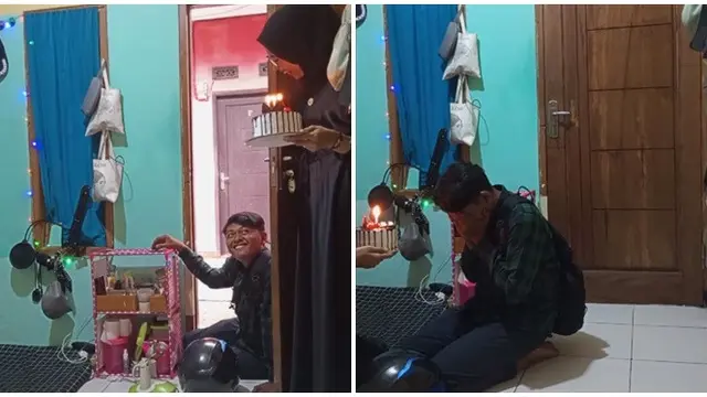 Tak Pernah Dirayakan, Pria Ini Terharu dapat Kejutan dari Istri di Ultah ke-30 Tahun