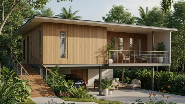 Desain Rumah Panggung Modern – The Elevated Simplicity